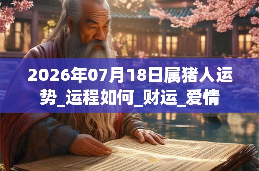 2026年07月18日属猪人运势_运程如何_财运_爱情