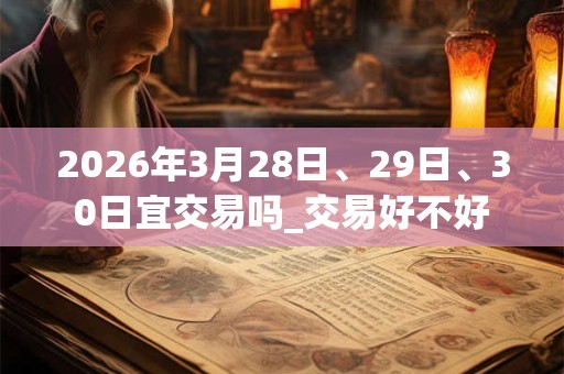 2026年3月28日、29日、30日宜交易吗_交易好不好 2026年3月28日、29日、30日宜交易吗_交易好不好