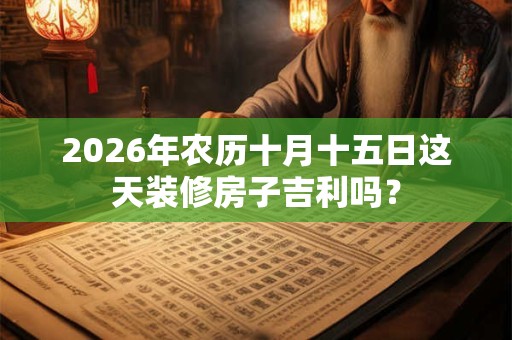 2026年农历十月十五日这天装修房子吉利吗? 2026年农历十月十五日这天装修房子吉利吗?