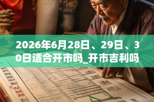 2026年6月28日、29日、30日适合开市吗_开市吉利吗 2026年6月28日、29日、30日适合开市吗_开市吉利吗