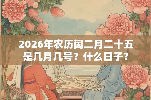 2026年农历闰二月二十五是几月几号?什么日子? 2026年农历闰二月二十五是几月几号?什么日子?