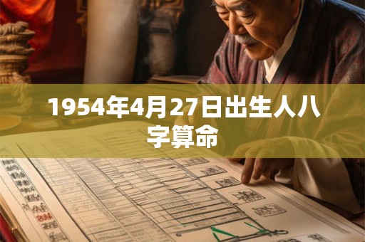 1954年4月27日出生人八字算命 1954年4月27日出生人八字算命