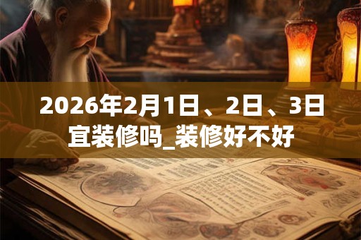 2026年2月1日、2日、3日宜装修吗_装修好不好 2026年2月1日、2日、3日宜装修吗_装修好不好