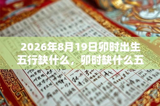 2026年8月19日卯时出生五行缺什么，卯时缺什么五行