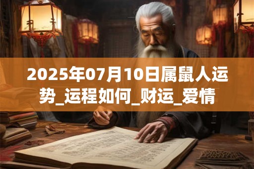 2025年07月10日属鼠人运势_运程如何_财运_爱情 2025年07月10日属鼠人运势_运程如何_财运_爱情