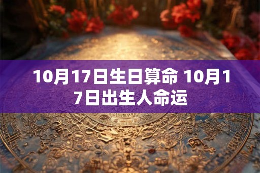 10月17日生日算命 10月17日出生人命运