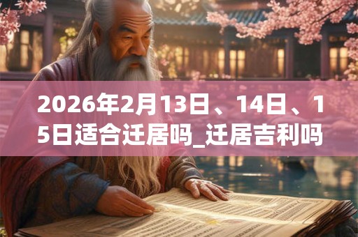 2026年2月13日、14日、15日适合迁居吗_迁居吉利吗