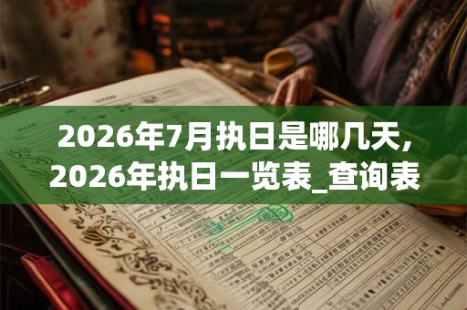 2026年7月执日是哪几天,2026年执日一览表_查询表 2026年7月执日是哪几天,2026年执日一览表_查询表