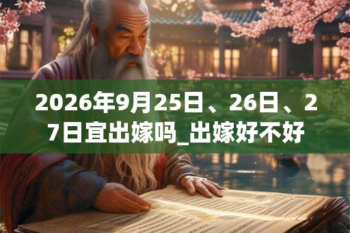 2026年9月25日、26日、27日宜出嫁吗_出嫁好不好 2026年9月25日、26日、27日宜出嫁吗_出嫁好不好