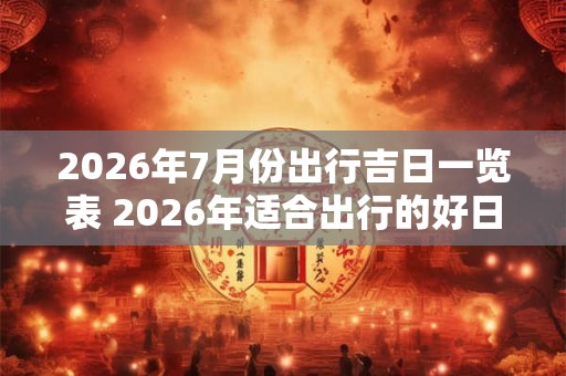 2026年7月份出行吉日一览表 2026年适合出行的好日子