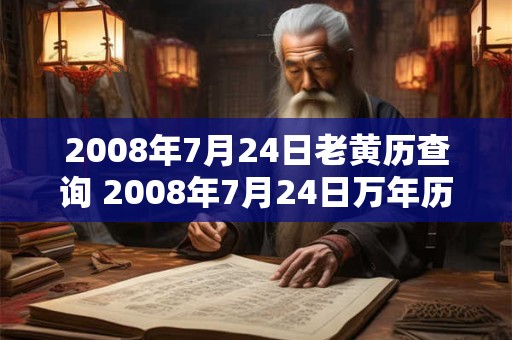 2008年7月24日老黄历查询 2008年7月24日万年历黄道吉日