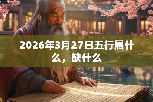 2026年3月27日五行属什么，缺什么