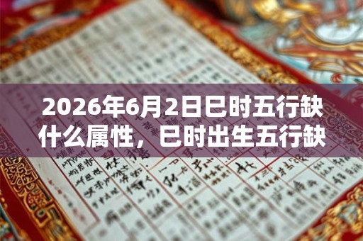 2026年6月2日巳时五行缺什么属性，巳时出生五行缺什么