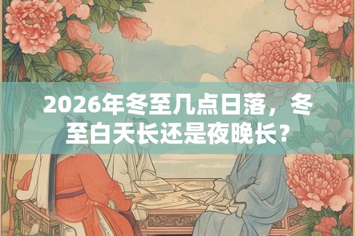 2026年冬至几点日落，冬至白天长还是夜晚长？