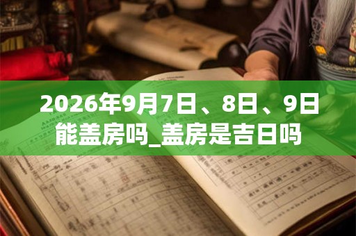 2026年9月7日、8日、9日能盖房吗_盖房是吉日吗 2026年9月7日、8日、9日能盖房吗_盖房是吉日吗