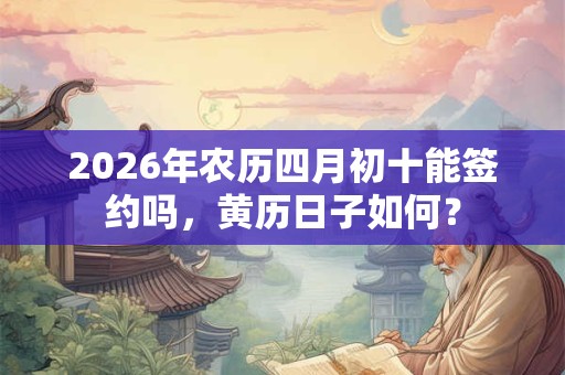 2026年农历四月初十能签约吗,黄历日子如何? 2026年农历四月初十能签约吗,黄历日子如何?