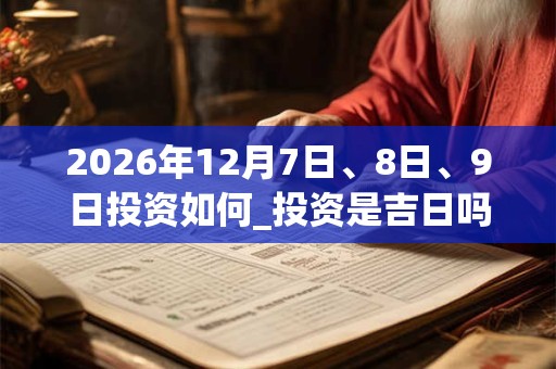 2026年12月7日、8日、9日投资如何_投资是吉日吗