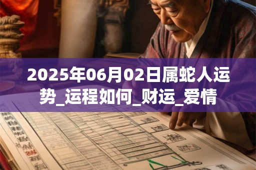 2025年06月02日属蛇人运势_运程如何_财运_爱情