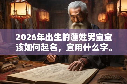2026年出生的蓬姓男宝宝该如何起名,宜用什么字。 2026年出生的蓬姓男宝宝该如何起名,宜用什么字。