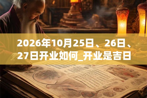 2026年10月25日、26日、27日开业如何_开业是吉日吗 2026年10月25日、26日、27日开业如何_开业是吉日吗