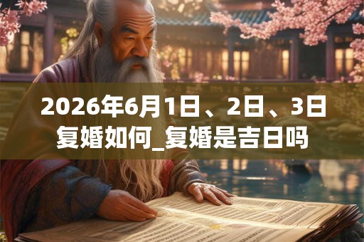 2026年6月1日、2日、3日复婚如何_复婚是吉日吗