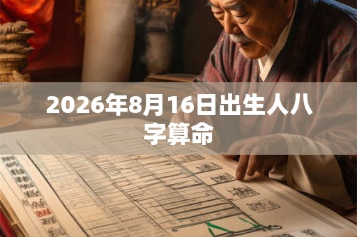 2026年8月16日出生人八字算命
