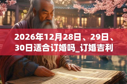 2026年12月28日、29日、30日适合订婚吗_订婚吉利吗 2026年12月28日、29日、30日适合订婚吗_订婚吉利吗