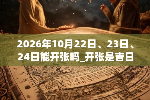 2026年10月22日、23日、24日能开张吗_开张是吉日吗 2026年10月22日、23日、24日能开张吗_开张是吉日吗