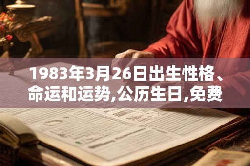 1983年3月26日出生性格、命运和运势,公历生日,免费算命 1983年3月26日出生性格、命运和运势,公历生日,免费算命