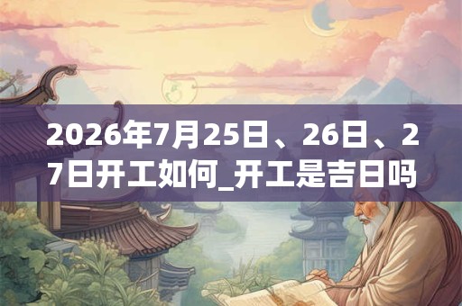 2026年7月25日、26日、27日开工如何_开工是吉日吗