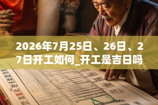 2026年7月25日、26日、27日开工如何_开工是吉日吗