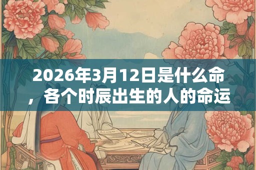 2026年3月12日是什么命,各个时辰出生的人的命运 2026年3月12日是什么命,各个时辰出生的人的命运