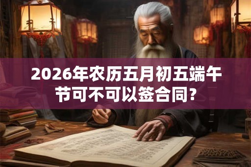 2026年农历五月初五端午节可不可以签合同? 2026年农历五月初五端午节可不可以签合同?