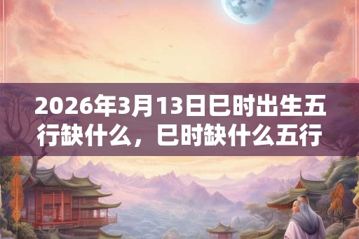 2026年3月13日巳时出生五行缺什么,巳时缺什么五行 2026年3月13日巳时出生五行缺什么,巳时缺什么五行