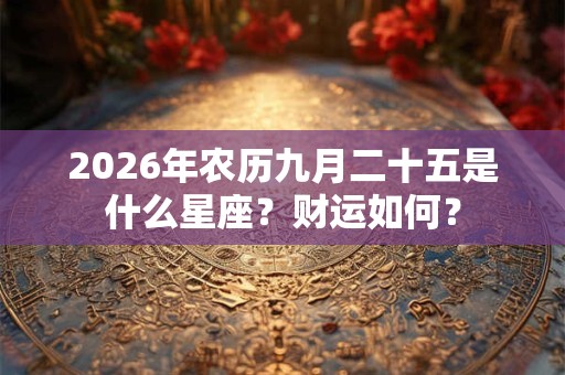 2026年农历九月二十五是什么星座?财运如何? 2026年农历九月二十五是什么星座?财运如何?