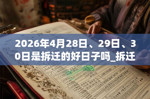2026年4月28日、29日、30日是拆迁的好日子吗_拆迁可以吗