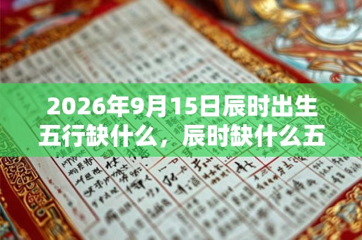 2026年9月15日辰时出生五行缺什么，辰时缺什么五行