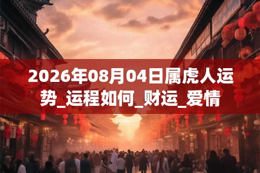 2026年08月04日属虎人运势_运程如何_财运_爱情 2026年08月04日属虎人运势_运程如何_财运_爱情
