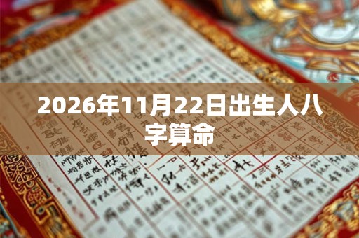 2026年11月22日出生人八字算命 2026年11月22日出生人八字算命