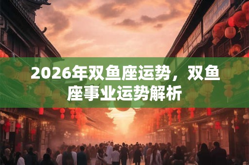 2026年双鱼座运势,双鱼座事业运势解析 2026年双鱼座运势,双鱼座事业运势解析