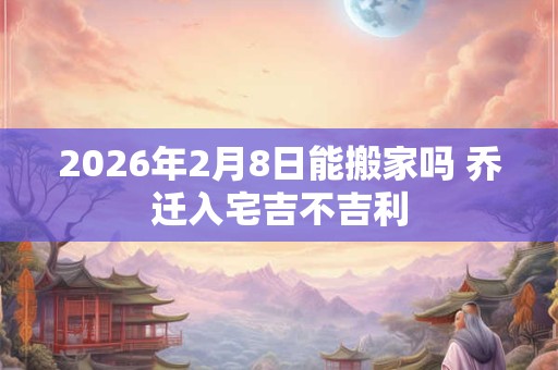2026年2月8日能搬家吗 乔迁入宅吉不吉利 2026年2月8日能搬家吗 乔迁入宅吉不吉利