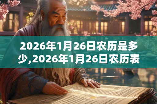 2026年1月26日农历是多少,2026年1月26日农历表