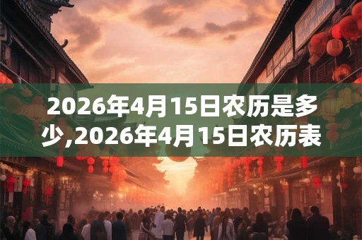 2026年4月15日农历是多少,2026年4月15日农历表 2026年4月15日农历是多少,2026年4月15日农历表