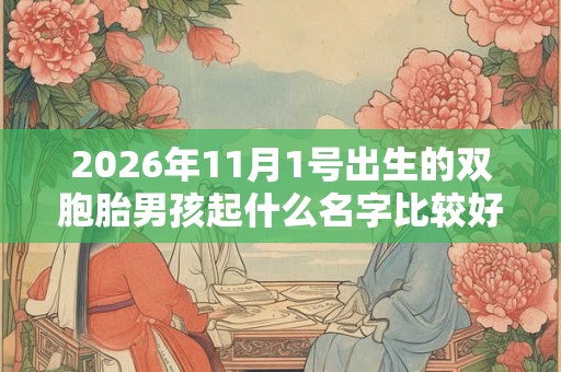 2026年11月1号出生的双胞胎男孩起什么名字比较好，五行属什么
