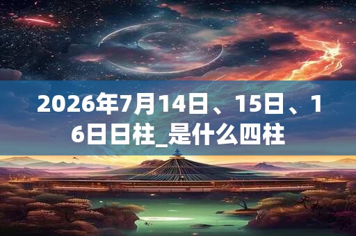 2026年7月14日、15日、16日日柱_是什么四柱 2026年7月14日、15日、16日日柱_是什么四柱