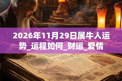 2026年11月29日属牛人运势_运程如何_财运_爱情 2026年11月29日属牛人运势_运程如何_财运_爱情