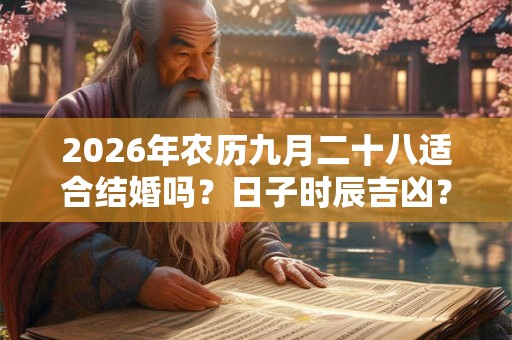 2026年农历九月二十八适合结婚吗？日子时辰吉凶？