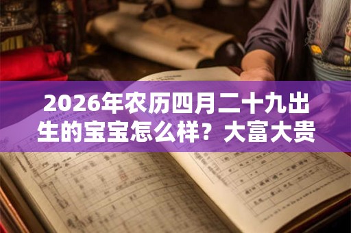 2026年农历四月二十九出生的宝宝怎么样?大富大贵吗? 2026年农历四月二十九出生的宝宝怎么样?大富大贵吗?