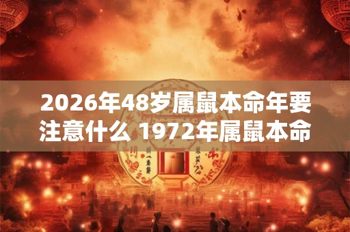 2026年48岁属鼠本命年要注意什么 1972年属鼠本命年运势 2026年48岁属鼠本命年要注意什么 1972年属鼠本命年运势