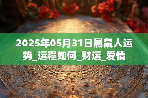 2025年05月31日属鼠人运势_运程如何_财运_爱情